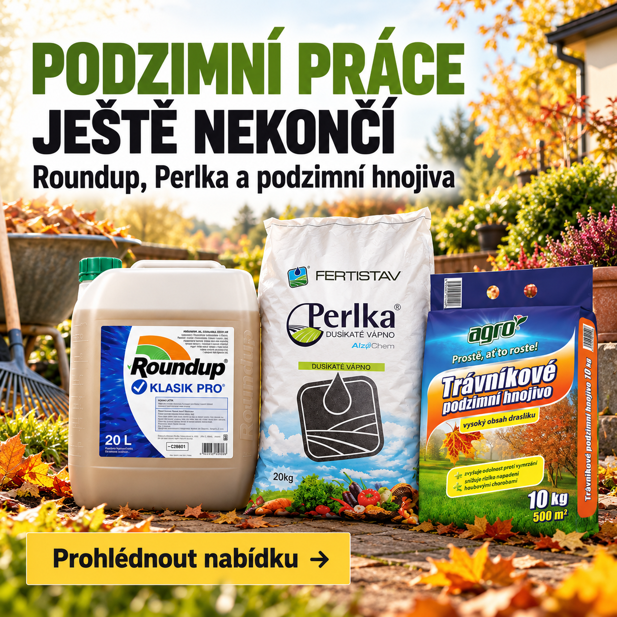 Podzimní práce ještě nekončí: nabídka přípravků pro zahradu
