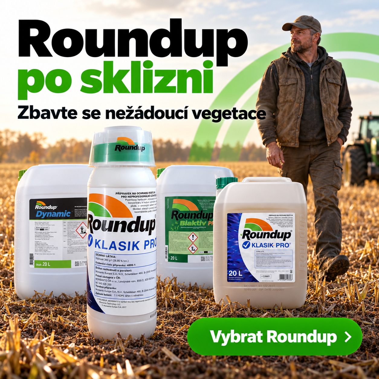 Roundup po sklizni proti nežádoucí vegetaci